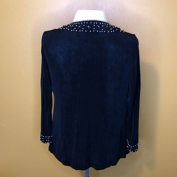 Chico's Black Beaded Cardigan, NWT, Size 0/4 - Picture 3 of 4
